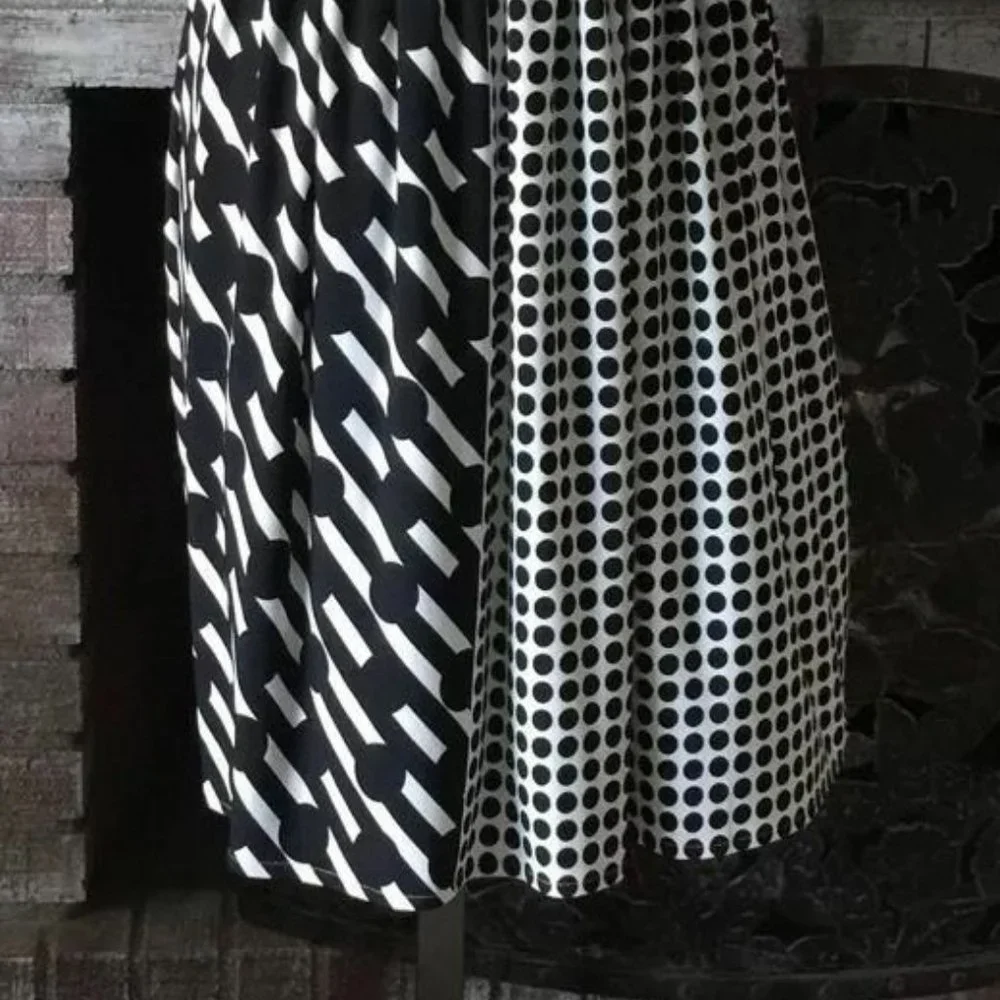 BOSTON PROPER Womens BLACK WHITE DOT Career Casual Cocktail Empire Dress Sz 8 - Picture 2 of 5